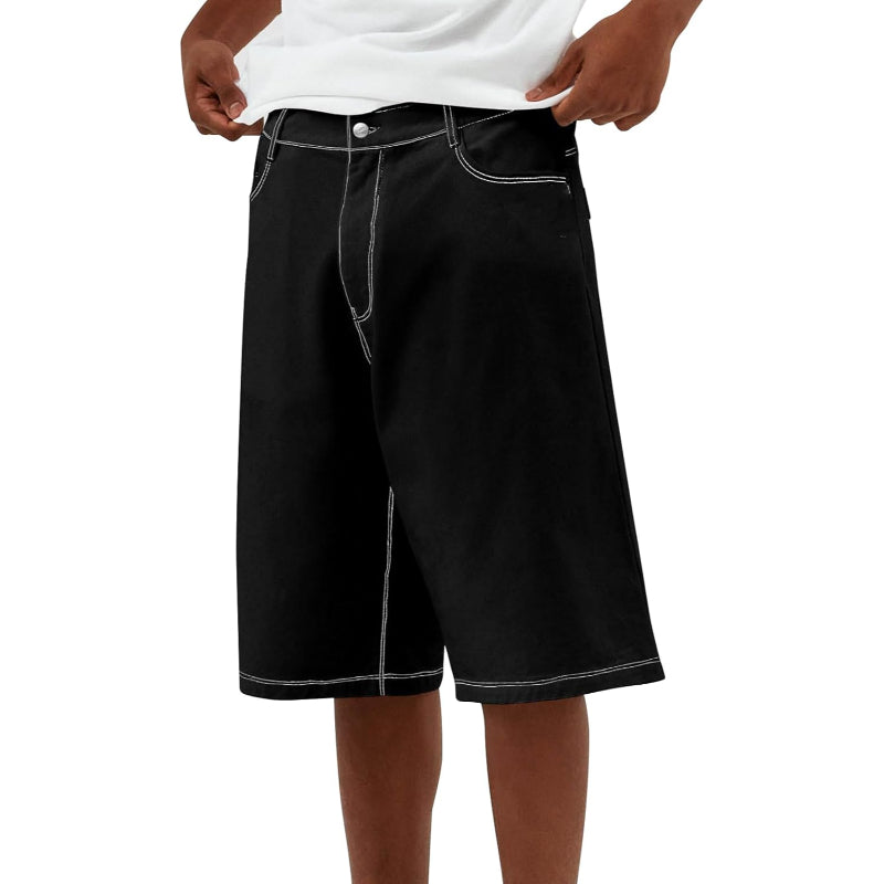 Loose Denim Shorts – Wide Fit with Functional Pockets-Waves And Trunks