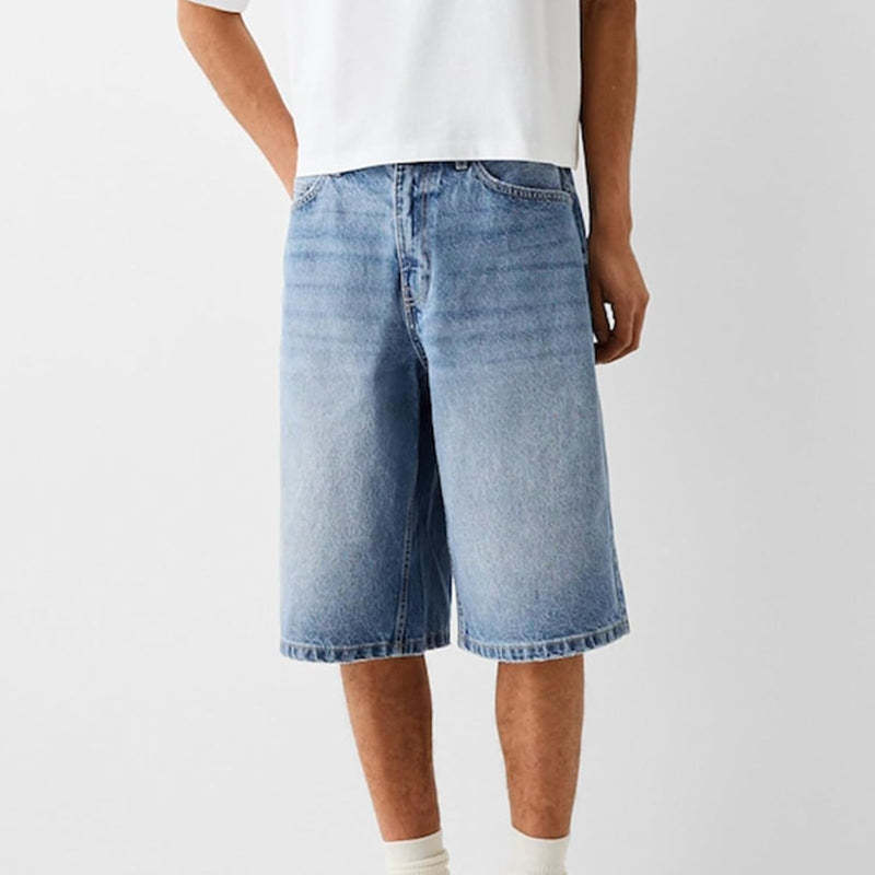 Loose Denim Shorts – Wide Fit with Functional Pockets-Waves And Trunks