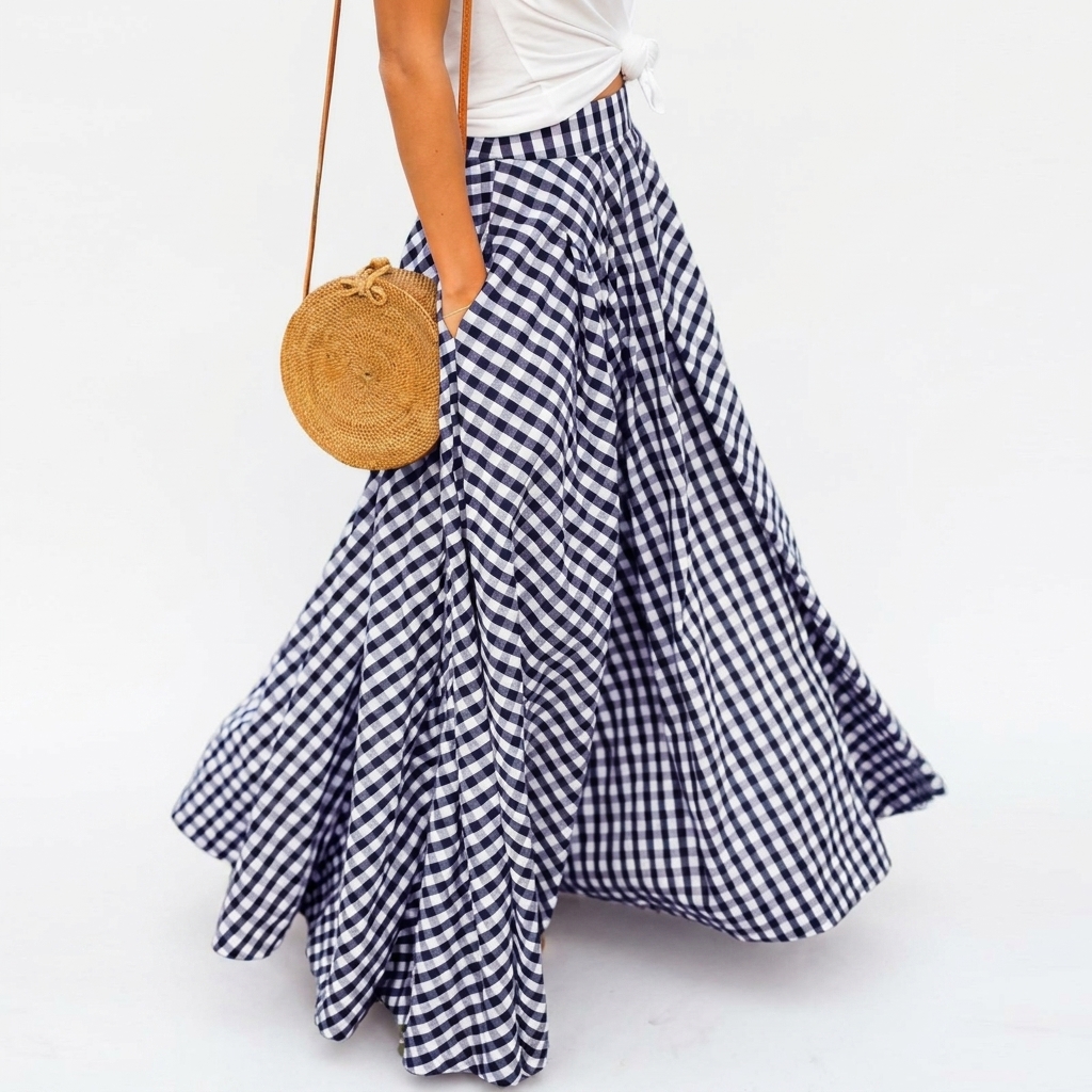 Casual Pleated Flared A Line Skirt For Women