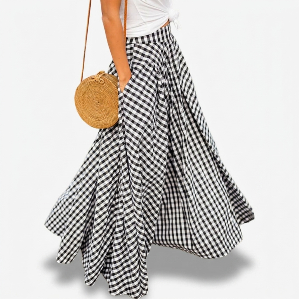 Casual Pleated Flared A Line Skirt For Women