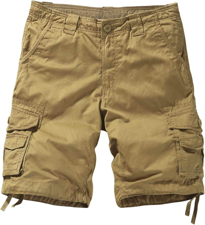 Loose Cargo Shorts With Drawstring Waist-Waves And Trunks