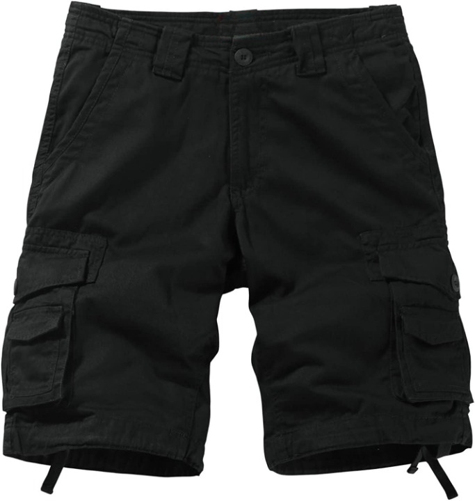 Loose Cargo Shorts With Drawstring Waist-Waves And Trunks