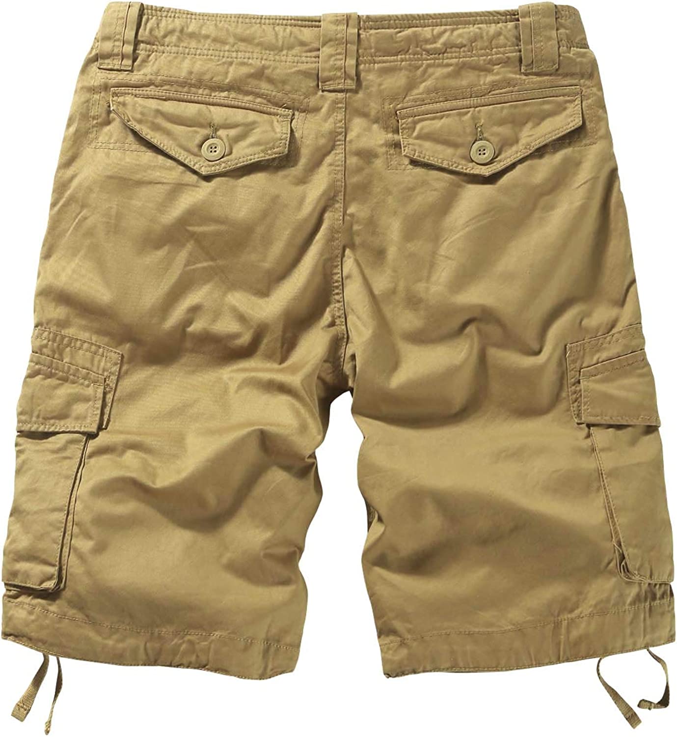 Loose Cargo Shorts With Drawstring Waist-Waves And Trunks