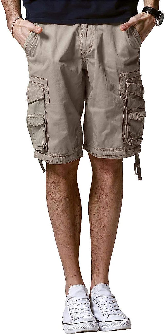 Loose Cargo Shorts With Drawstring Waist-Waves And Trunks