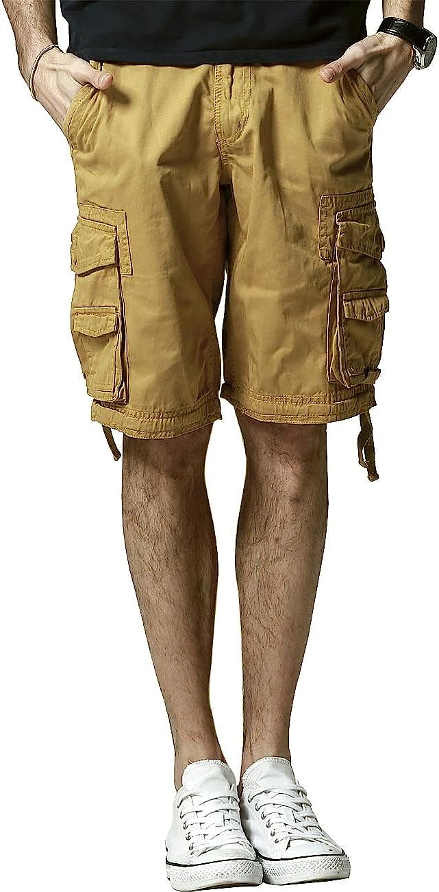 Loose Cargo Shorts With Drawstring Waist-Waves And Trunks