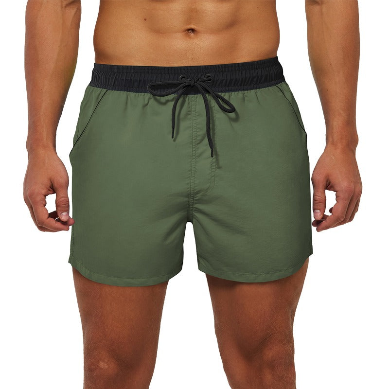 Men's Military Green Swim Trunks Shorts-Waves And Trunks