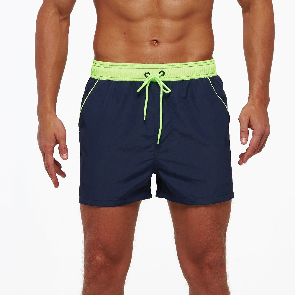 Men's Navy Blue Swim Trunks Shorts-Waves And Trunks