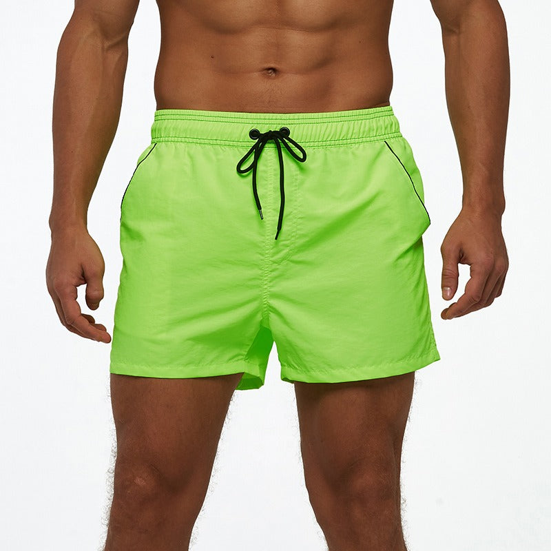 Men's Neon Green Swim Trunks Shorts-Waves And Trunks