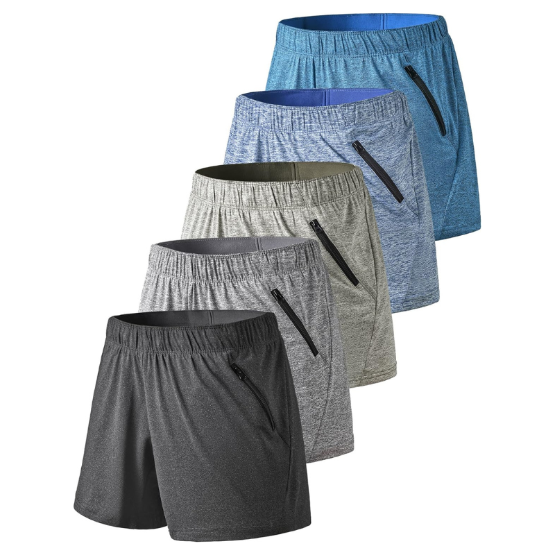 Zippered Pocket Gym Shorts – Pack Of Comfortable Activewear-Waves And Trunks