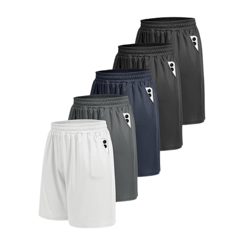 Pack 5 Quick Dry Basketball Shorts – Designed for Comfort-Waves And Trunks