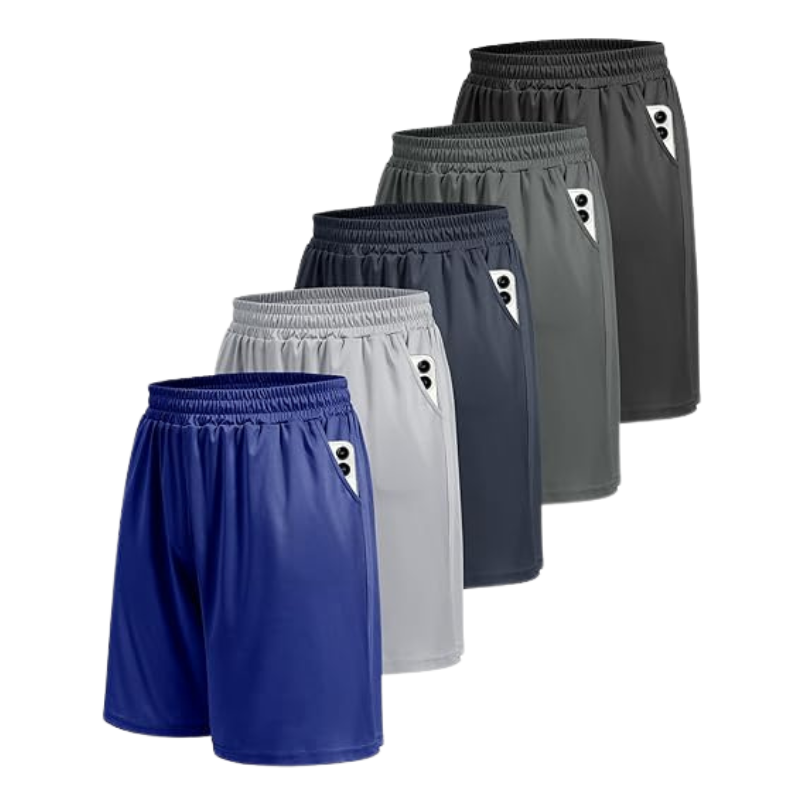 Pack 5 Quick Dry Basketball Shorts – Designed for Comfort-Waves And Trunks