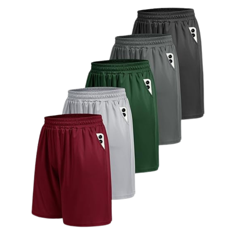 Pack 5 Quick Dry Basketball Shorts – Designed for Comfort-Waves And Trunks