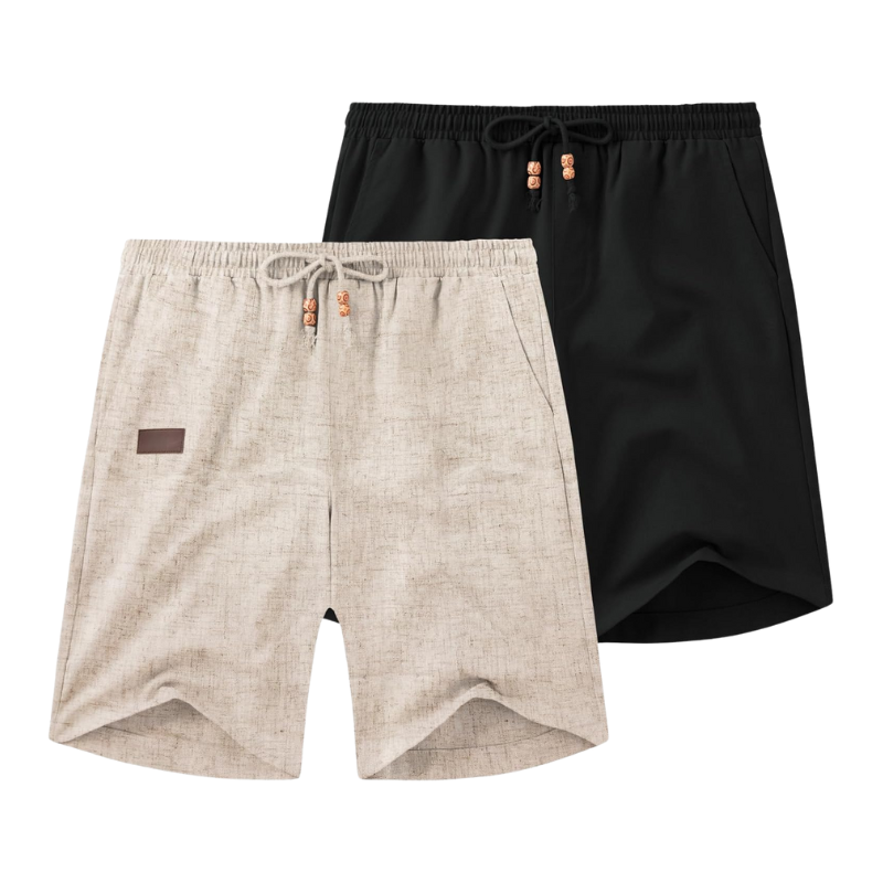 2 Pack Casual Linen Vacation Shorts – Your Perfect Summer Essential-Waves And Trunks