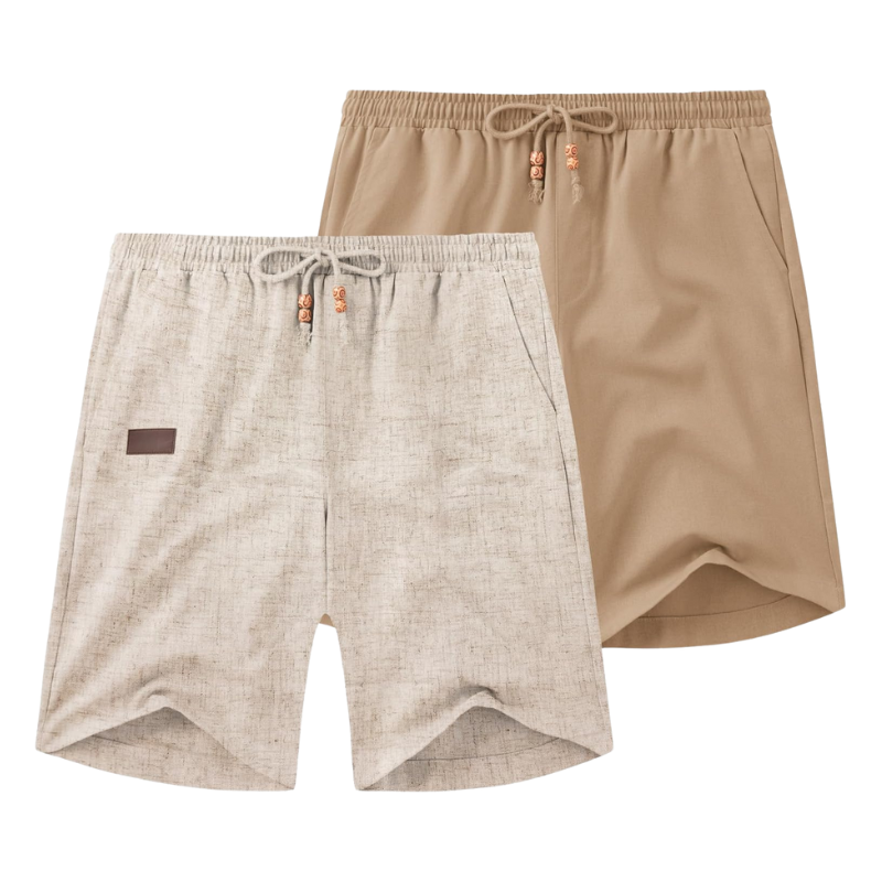 2 Pack Casual Linen Vacation Shorts – Your Perfect Summer Essential-Waves And Trunks