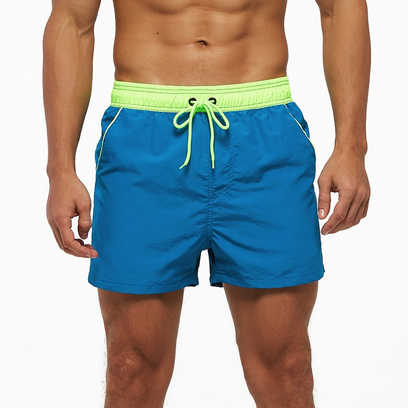 Men's Peacock Blue Swim Trunks Shorts-Waves And Trunks