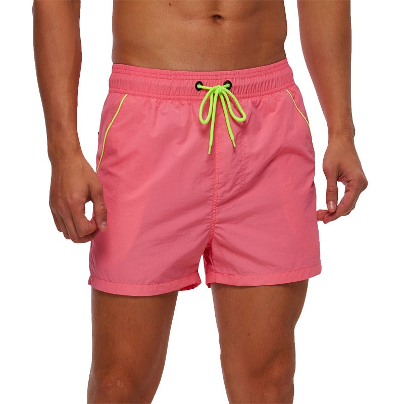 Men's Pink Swim Trunks Shorts-Waves And Trunks