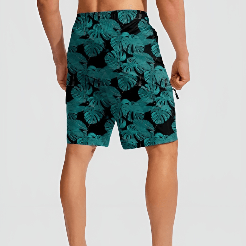 Quick-Dry Printed Board Shorts – Lightweight Beachwear With 5 Pockets-Waves And Trunks