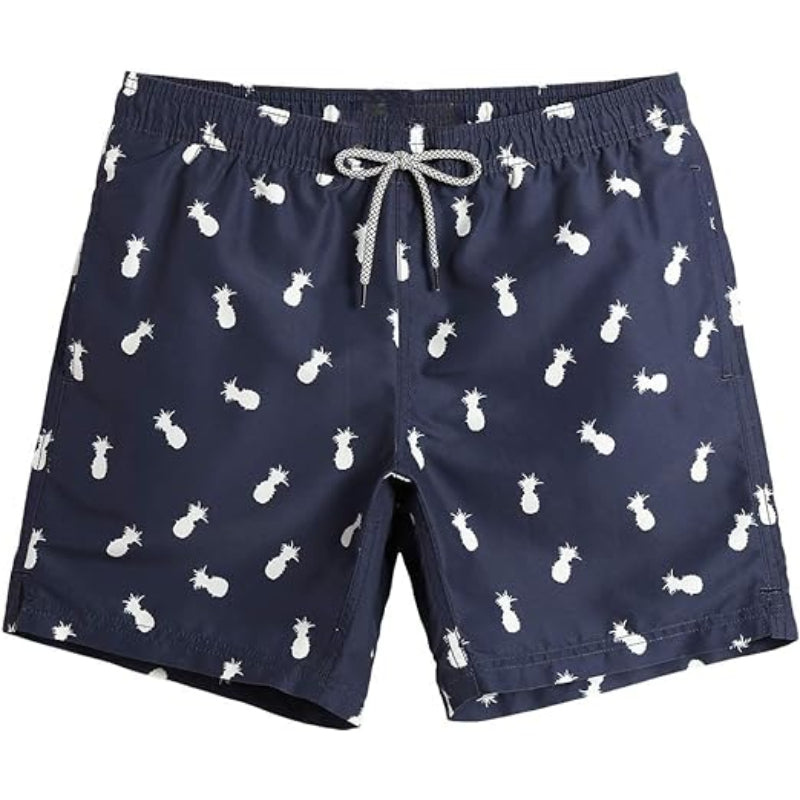 Quick Dry Patterned Swim Shorts-Waves And Trunks