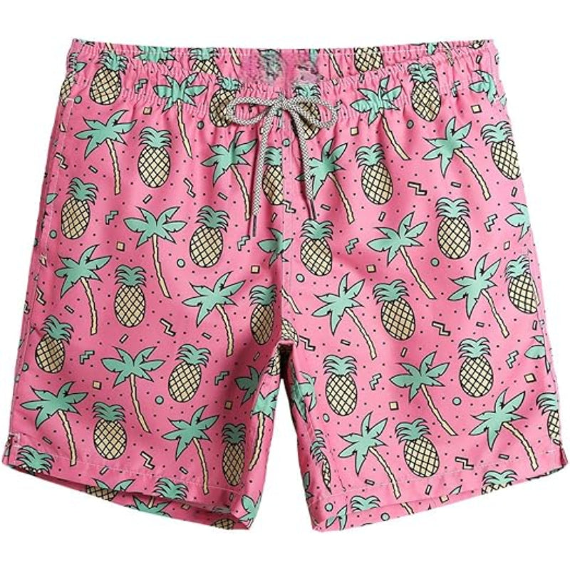 Quick Dry Patterned Swim Shorts-Waves And Trunks
