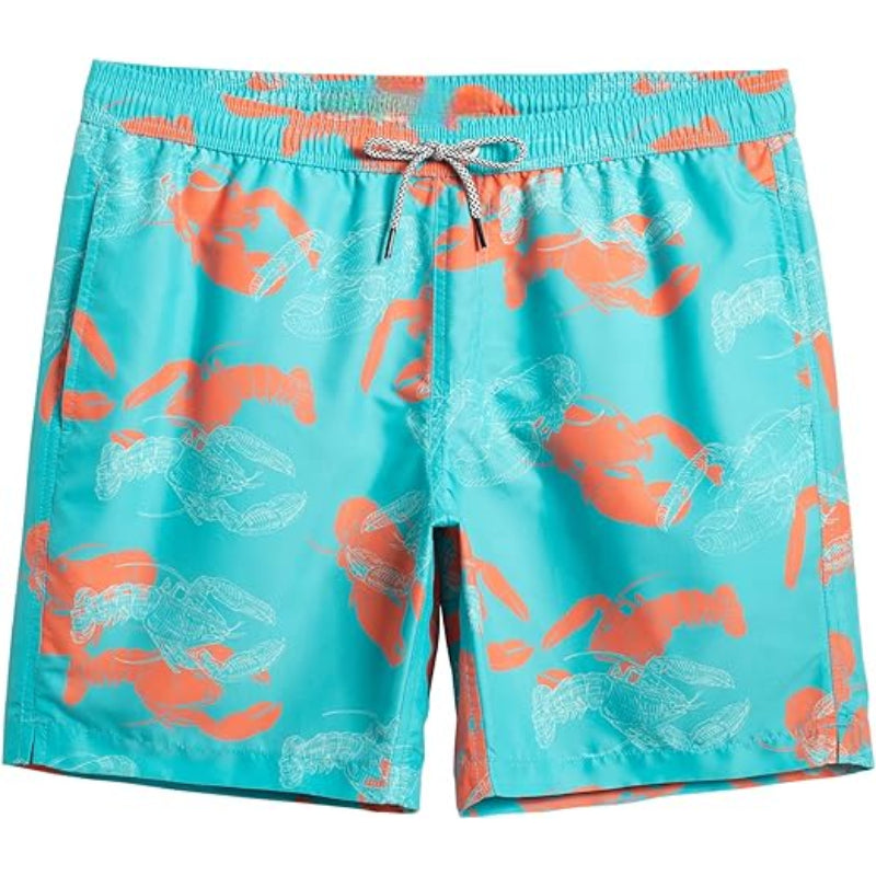 Quick Dry Patterned Swim Shorts-Waves And Trunks