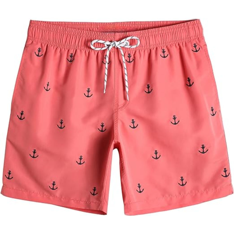 Quick Dry Patterned Swim Shorts-Waves And Trunks