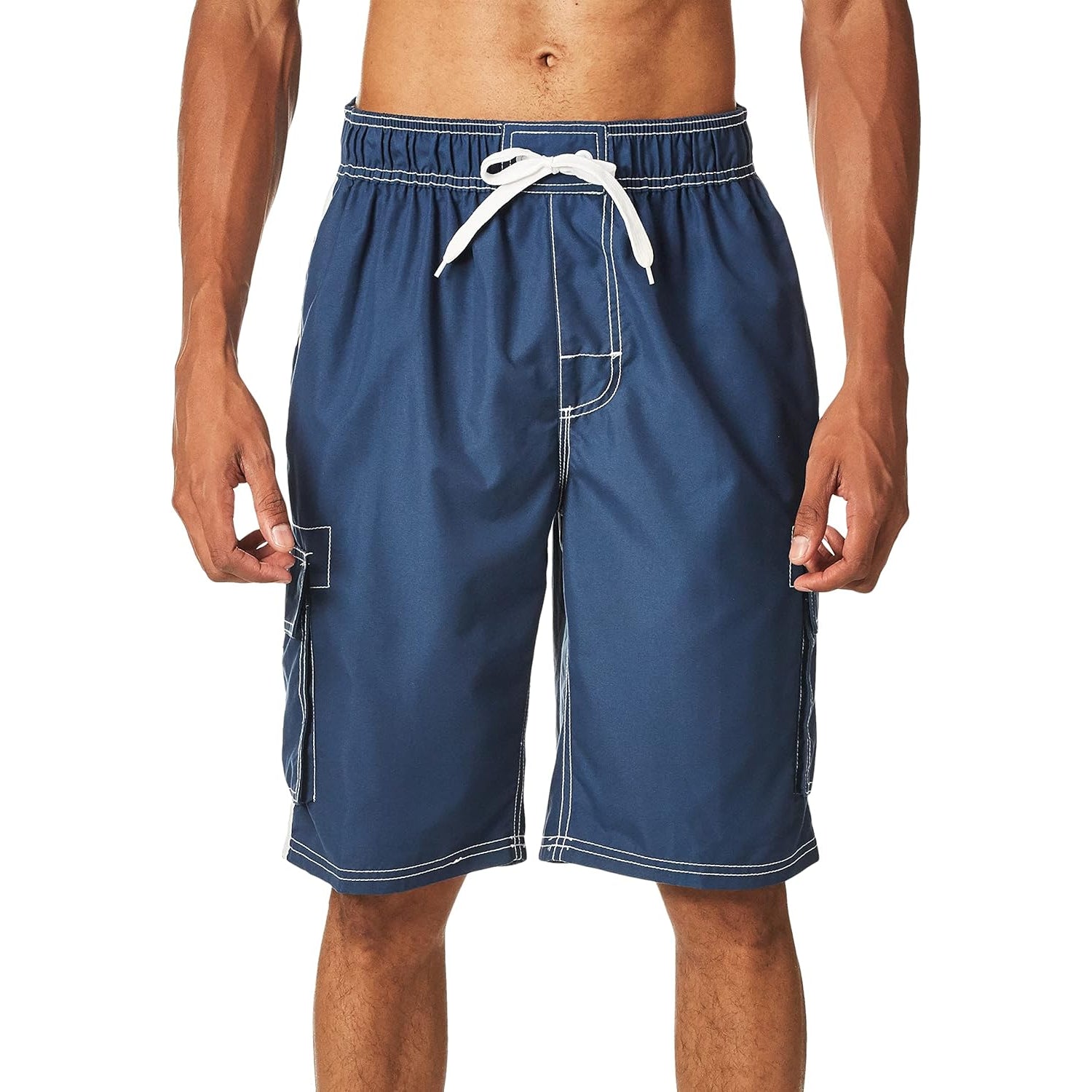 Side Pocketed Drawstring Swim Shorts-Waves And Trunks