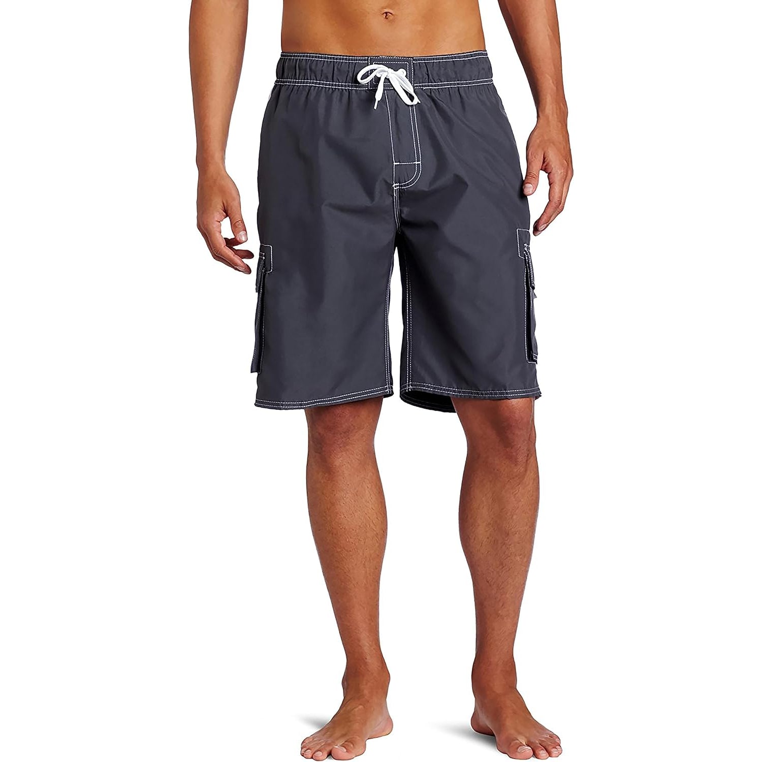 Side Pocketed Drawstring Swim Shorts-Waves And Trunks