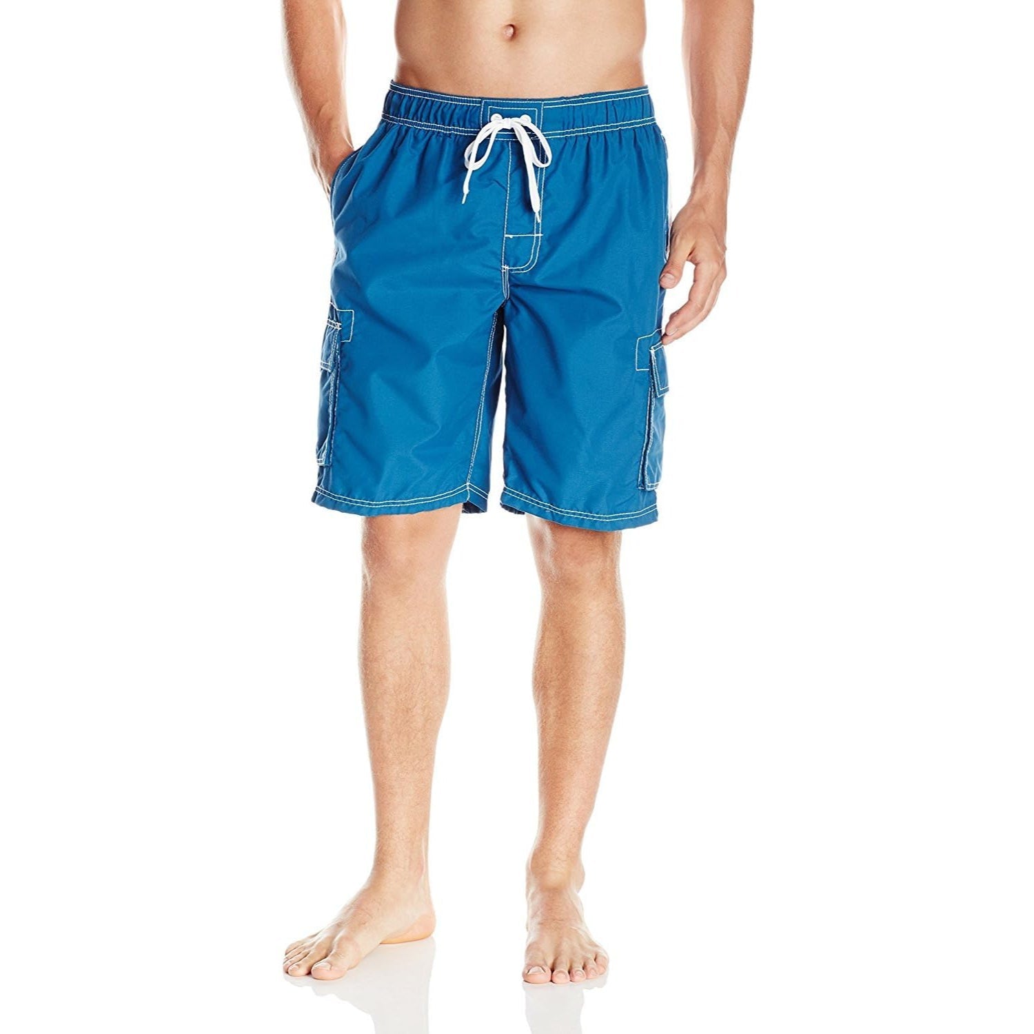 Side Pocketed Drawstring Swim Shorts-Waves And Trunks
