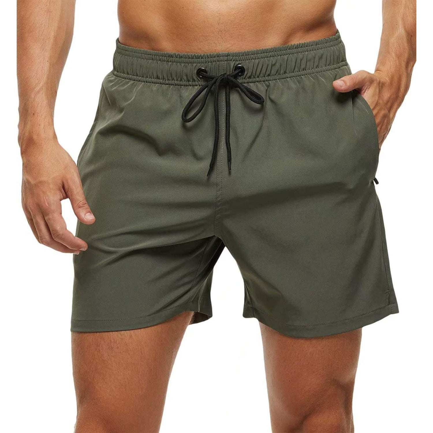 Stretchable Swim Shorts With Zipper Pockets-Waves And Trunks