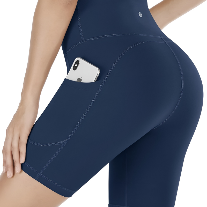 The Stretchy Workout Shorts – High Waist and Pocket Design-Waves And Trunks