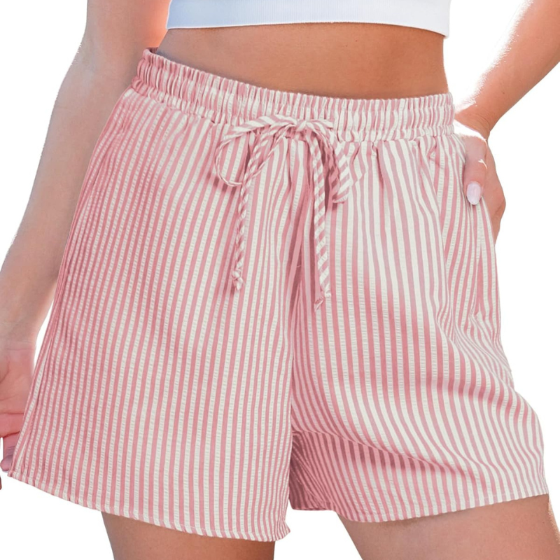 Striped Shorts Drawstring Pockets – Comfortable  and Versatile-Waves And Trunks