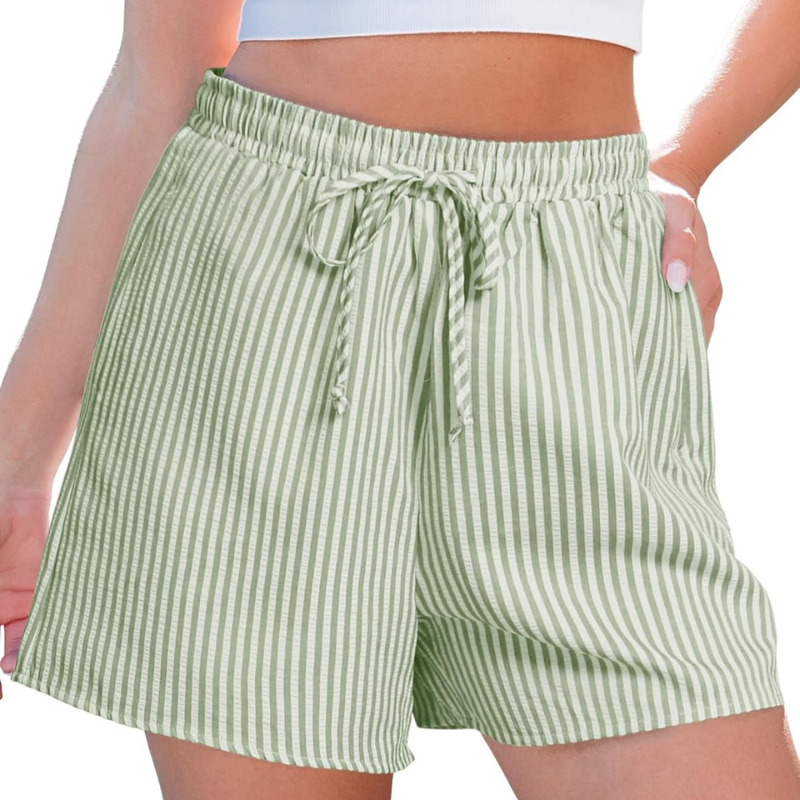 Striped Shorts Drawstring Pockets – Comfortable  and Versatile-Waves And Trunks
