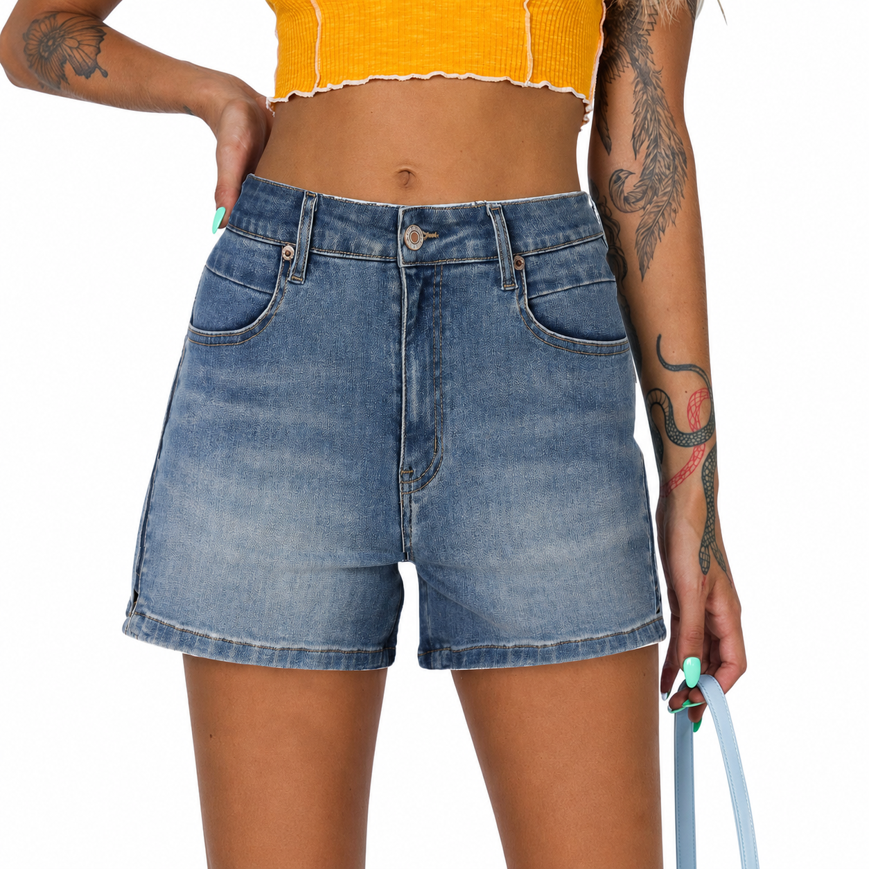 Summer Ripped Denim Shorts With Pockets For Women
