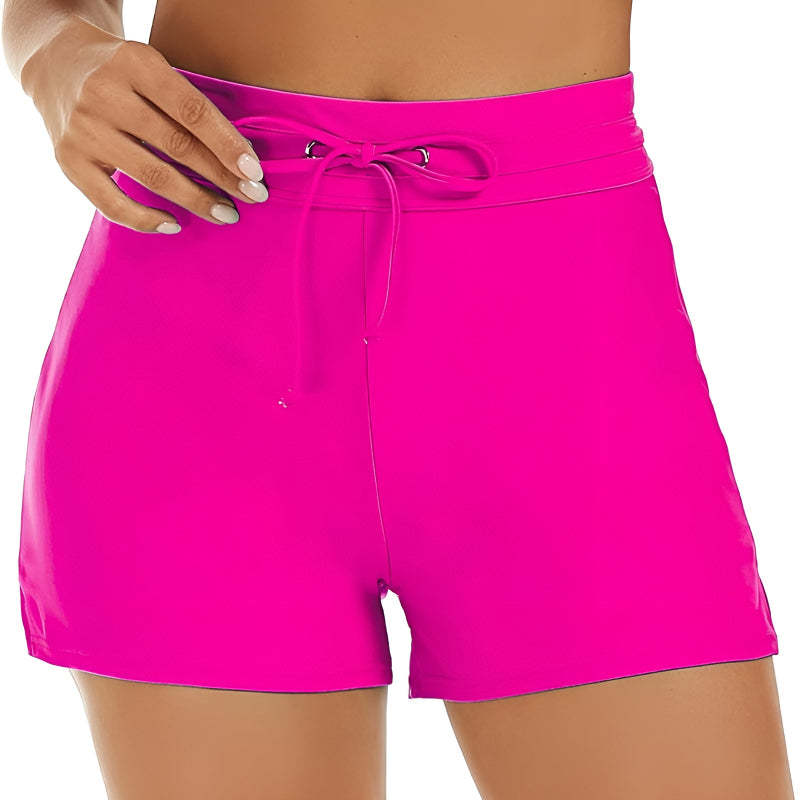 Swim Shorts Built In Briefs – Quick Dry Stretch Fabric with Drawstring-Waves And Trunks