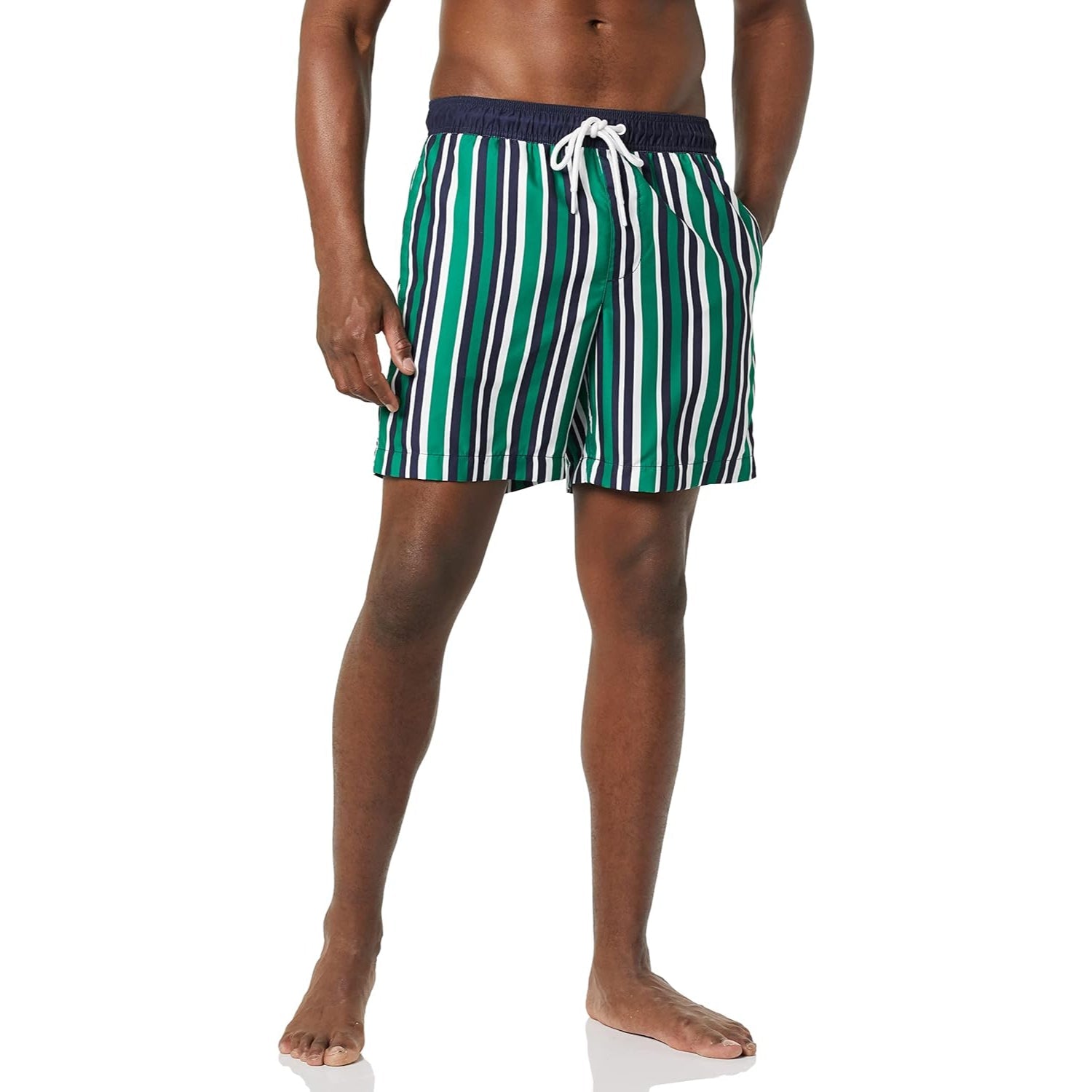 Swim Trunks With Adjustable Drawstring-Waves And Trunks