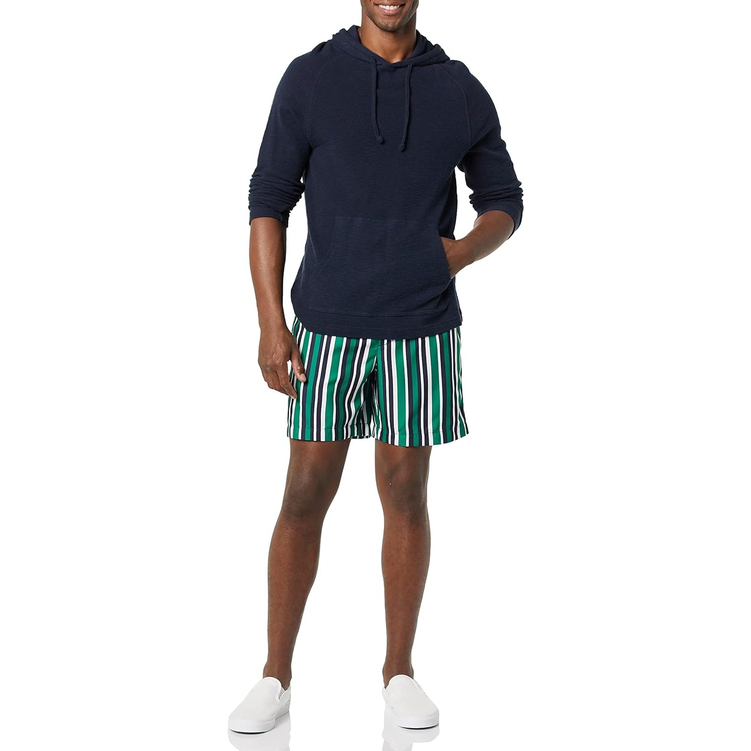Swim Trunks With Adjustable Drawstring-Waves And Trunks