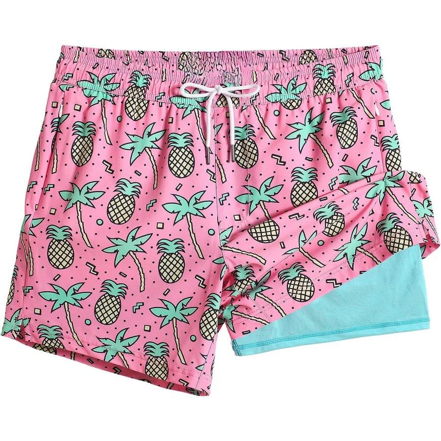 Swim Trunks With Compression Liner-Waves And Trunks