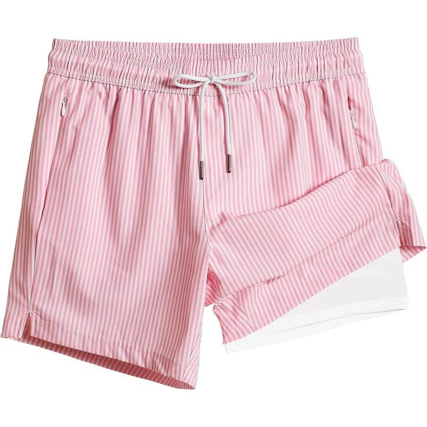 Swim Trunks With Compression Liner-Waves And Trunks