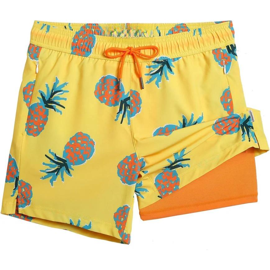 Swim Trunks With Compression Liner-Waves And Trunks