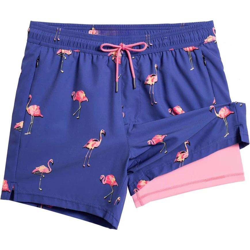 Swim Trunks With Compression Liner-Waves And Trunks