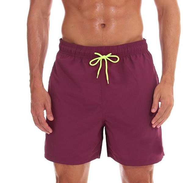 Red Draw String Swim Shorts-Waves And Trunks