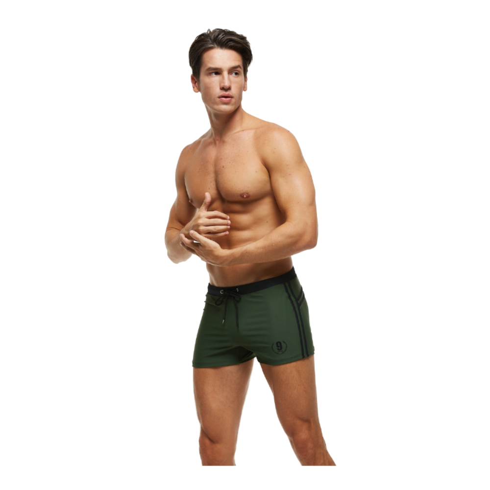 Army Green String Summer Brief-Waves And Trunks