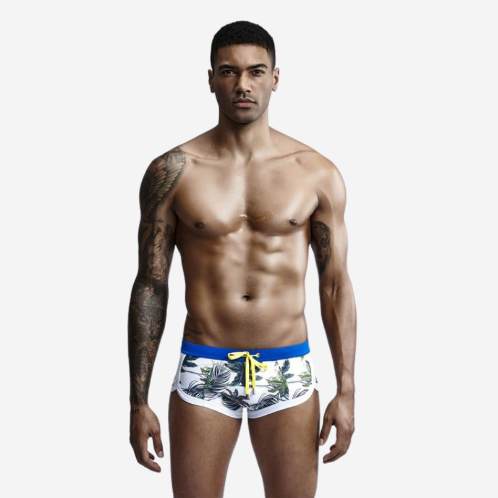 Tropical Leaves String Summer Brief-Waves And Trunks