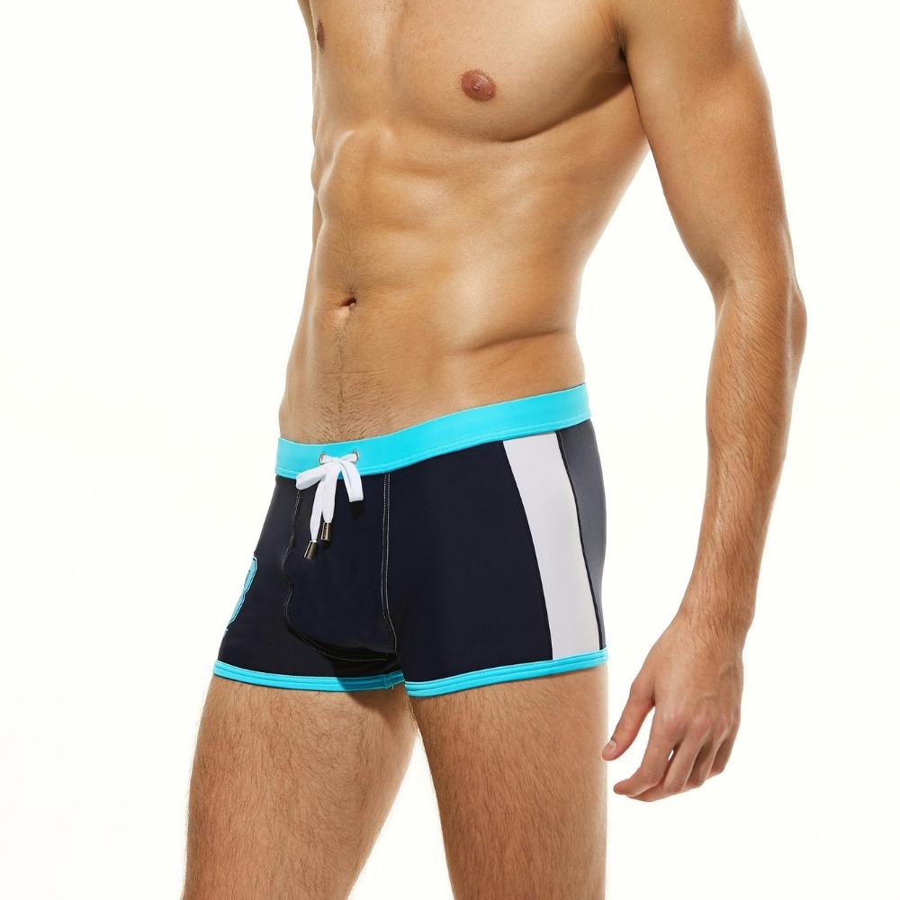 Men's Solid Linear Print Trunks-Waves And Trunks