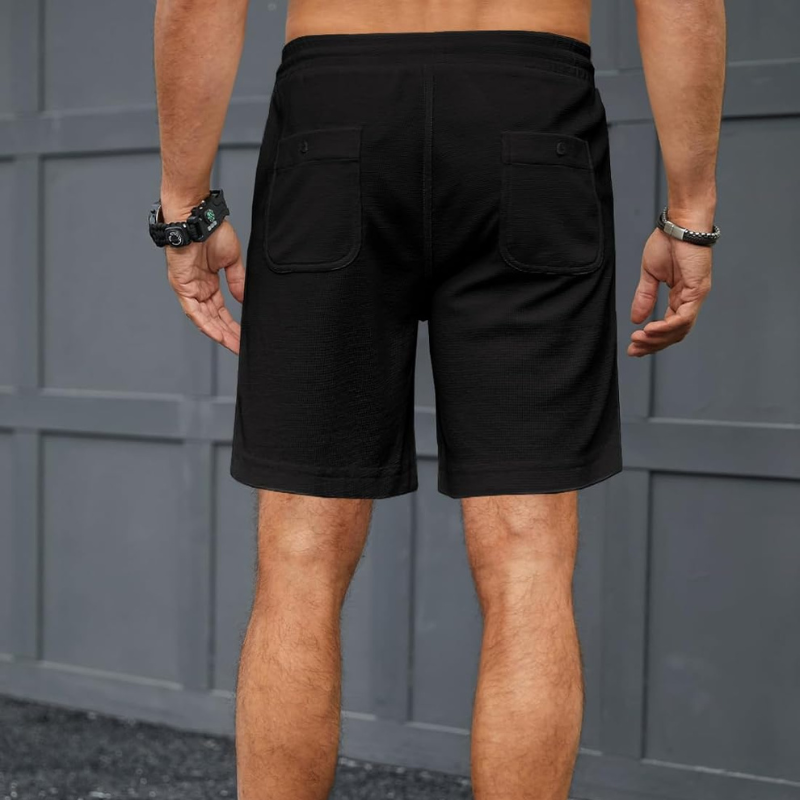 Waffle Texture Shorts – Adjustable Fit with Secure Pockets-Waves And Trunks