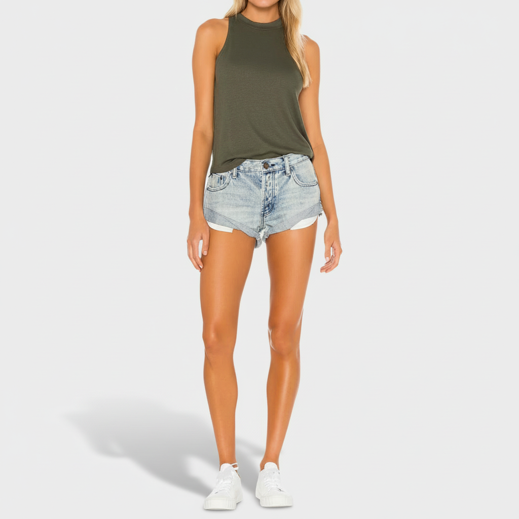 Classic Denim Casual Summer Shorts For Women