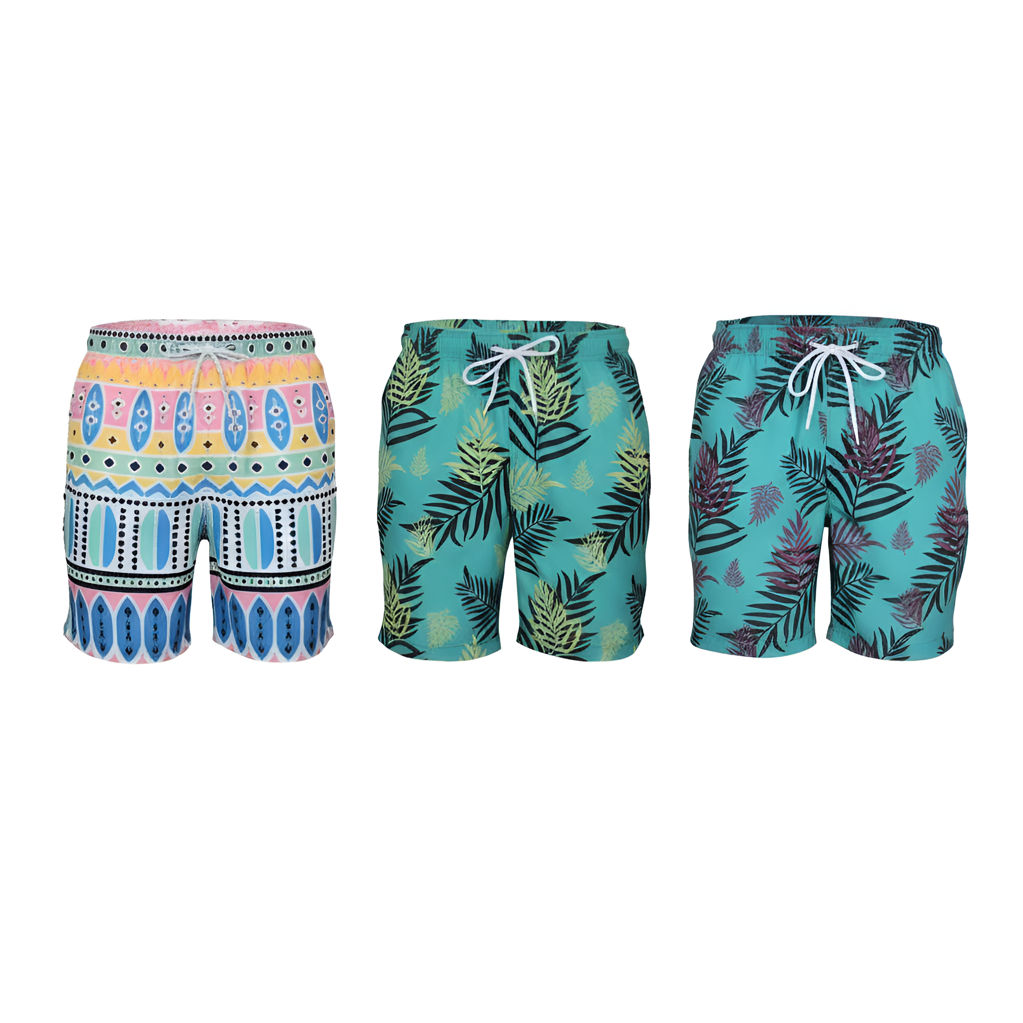 Pack Of 3 Mystery Printed Swim Trunks With Mesh Lining For Men