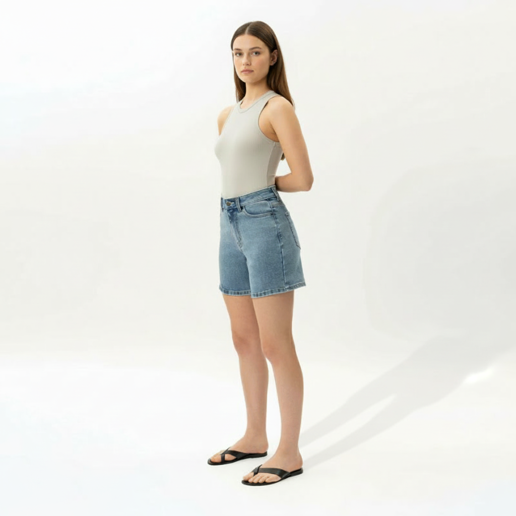 Comfortable And Casual Stretch Denim Shorts For Women