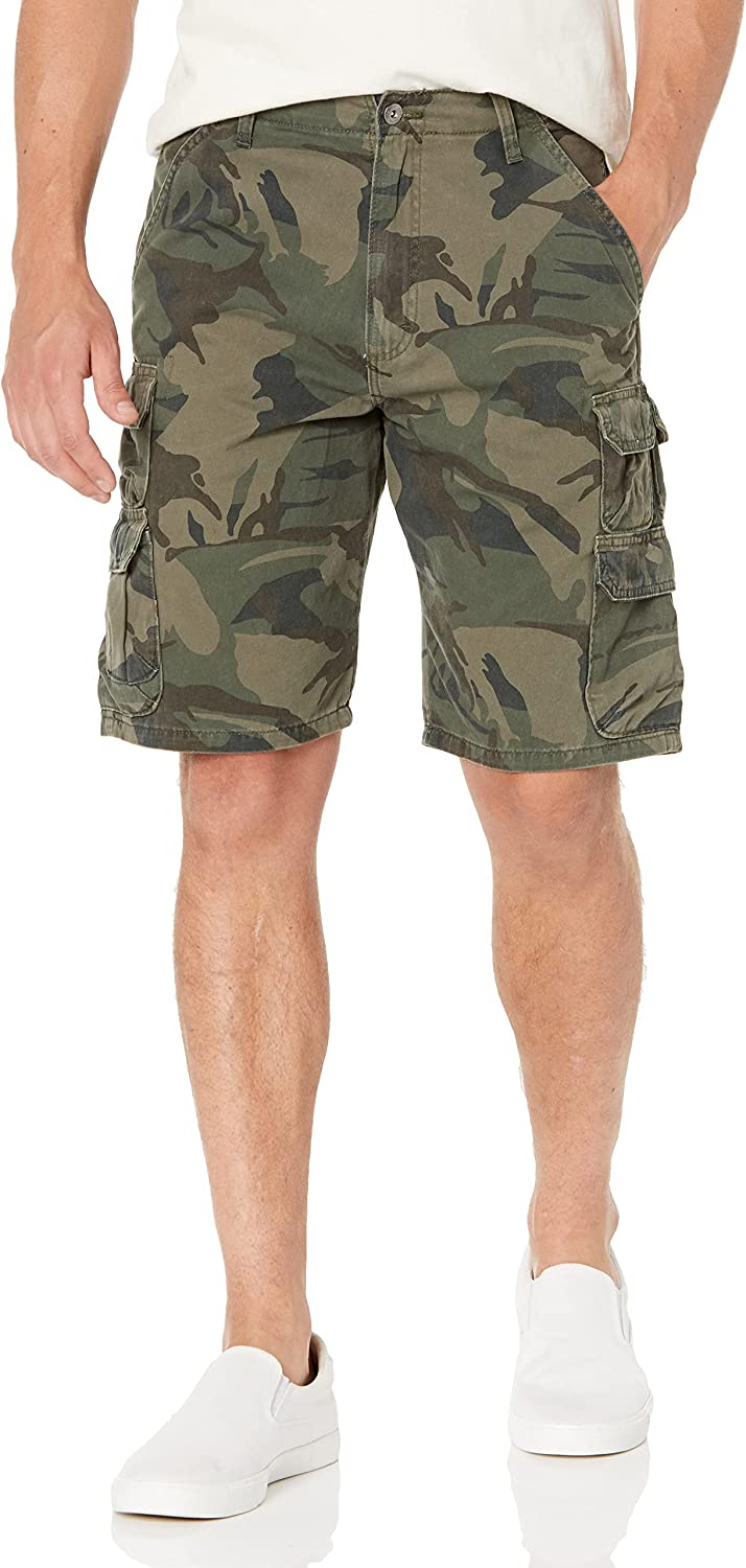 Camo Print Fit Cargo Shorts-Waves And Trunks