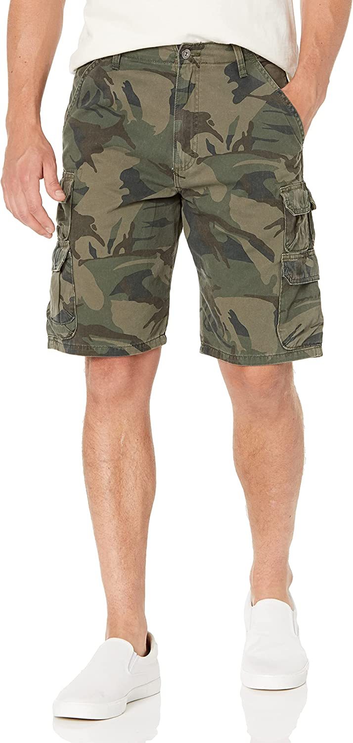Camo Print Fit Cargo Shorts-Waves And Trunks